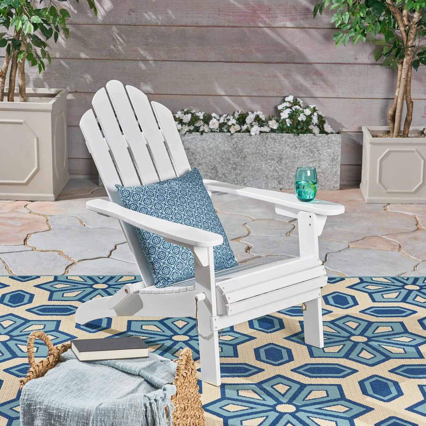 Aurascape Outdoor Acacia Wood Foldable Adirondack Chair by HouseOfZazla