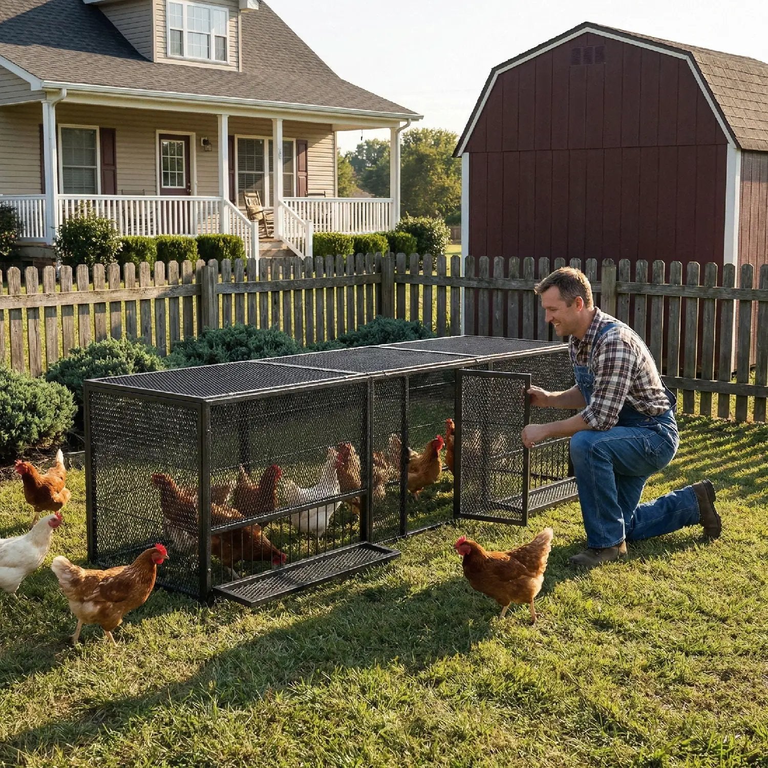 Thickened Chicken Coop For Outdoor - Black / Silver by HouseOfZazla