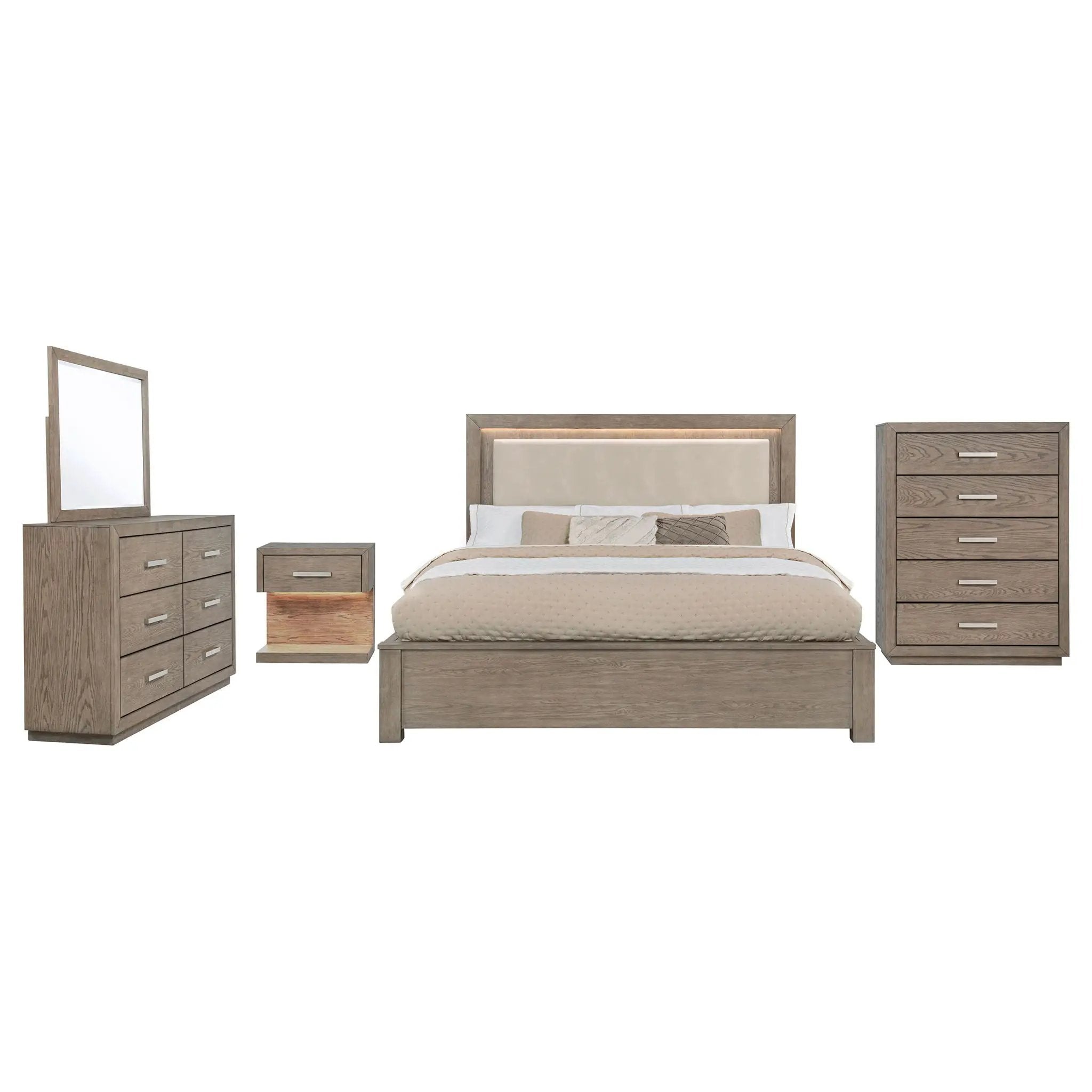 Kenora 5-piece Queen Bedroom Set Barley Brown by Unique Piece Furniture
