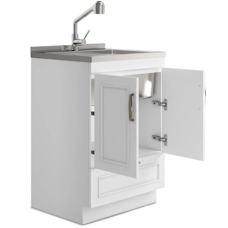 Cardinal - Laundry Cabinet With Faucet And Sink - White - Wood by HouseOfZazla