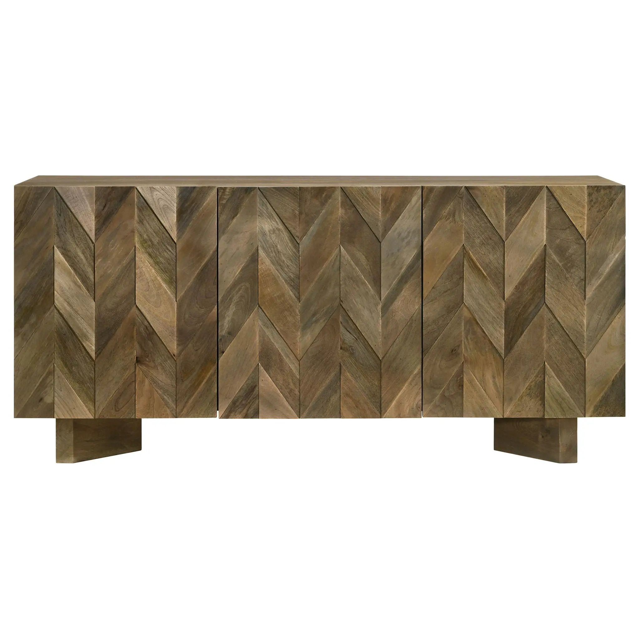 Tyler 3-door Solid Wood Sideboard Buffet Cabinet Mango Brown by Unique Piece Furniture