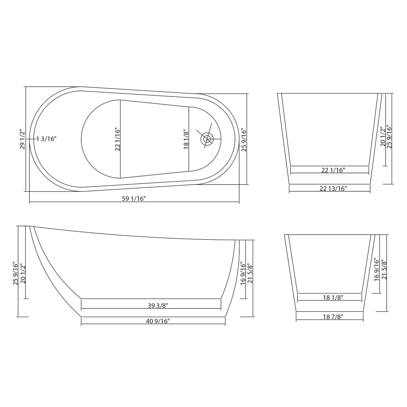 Contemporary Glossy Freestanding Bathtub With Overflow And Drain by HouseOfZazla