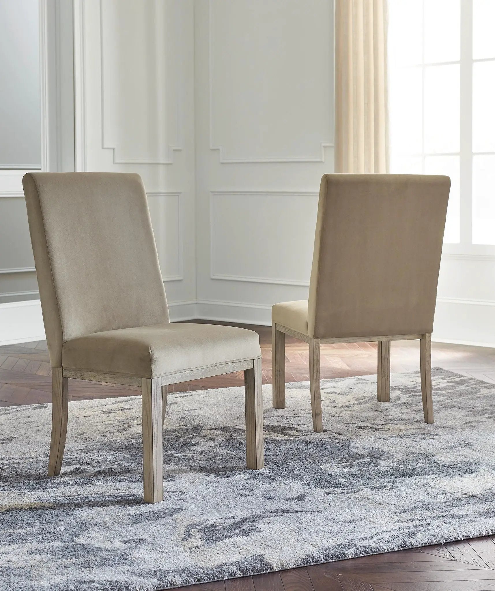 Chrestner - Dining UPH Side Chair (Set of 2) - Gray / Brown by Unique Piece Furniture