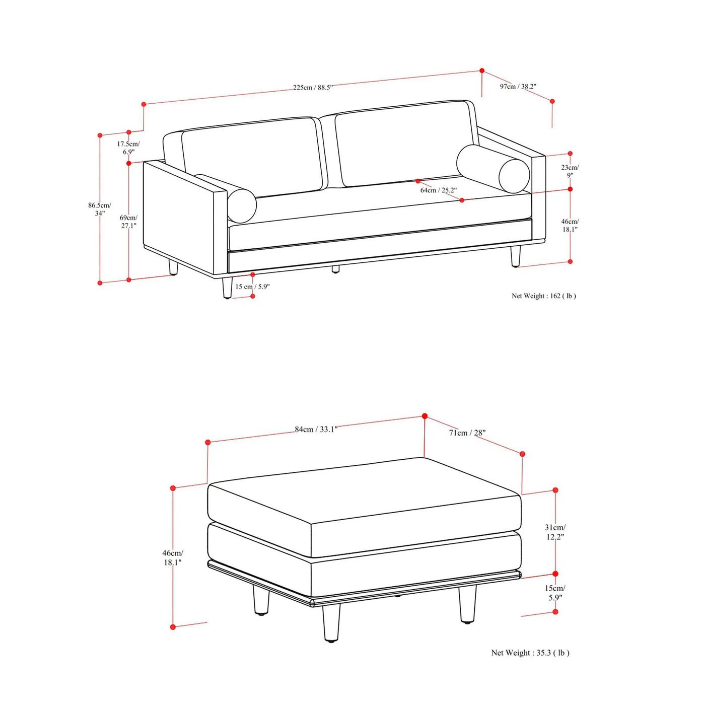 Morrison - Sofa And Ottoman Set by Unique Piece Furniture