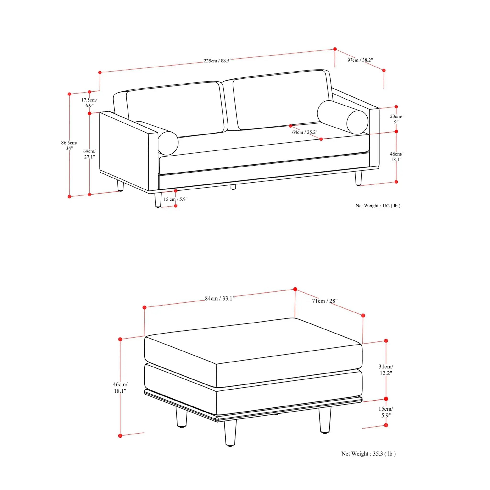 Morrison - Sofa And Ottoman Set by Unique Piece Furniture