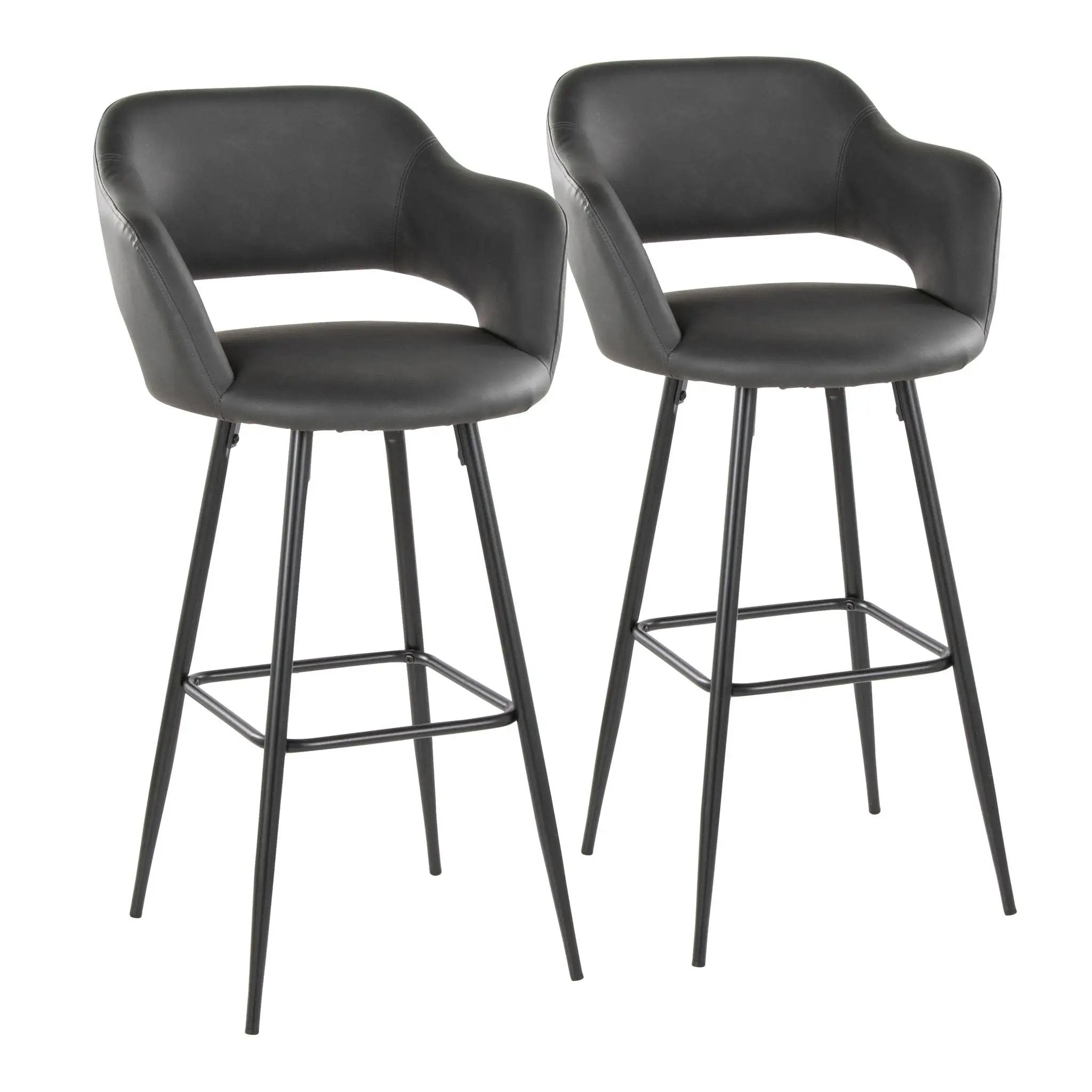 Margarite - Contemporary Fixed Height BarStool With Square Footrest (Set of 2) by Unique Piece Furniture