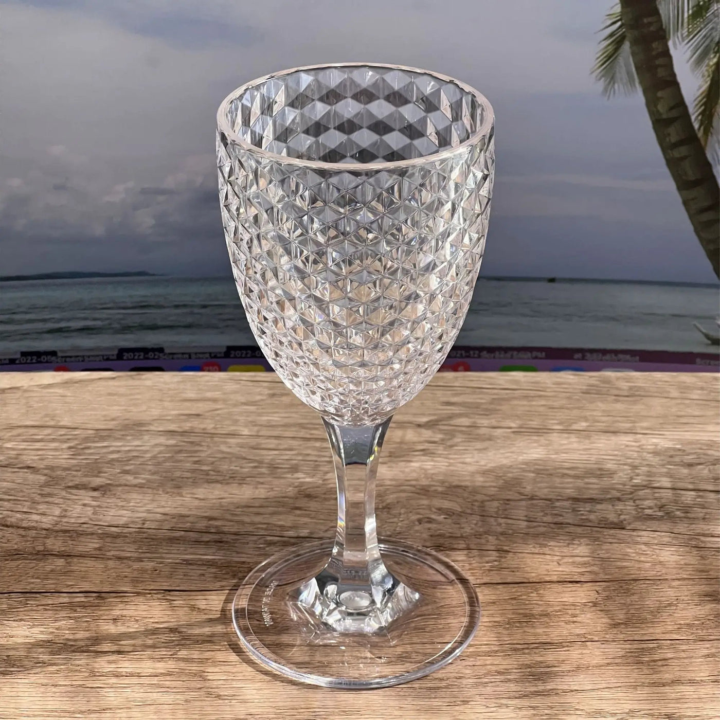 Diamond Cut Plastic Wine Glasses (Set of 4) by HouseOfZazla
