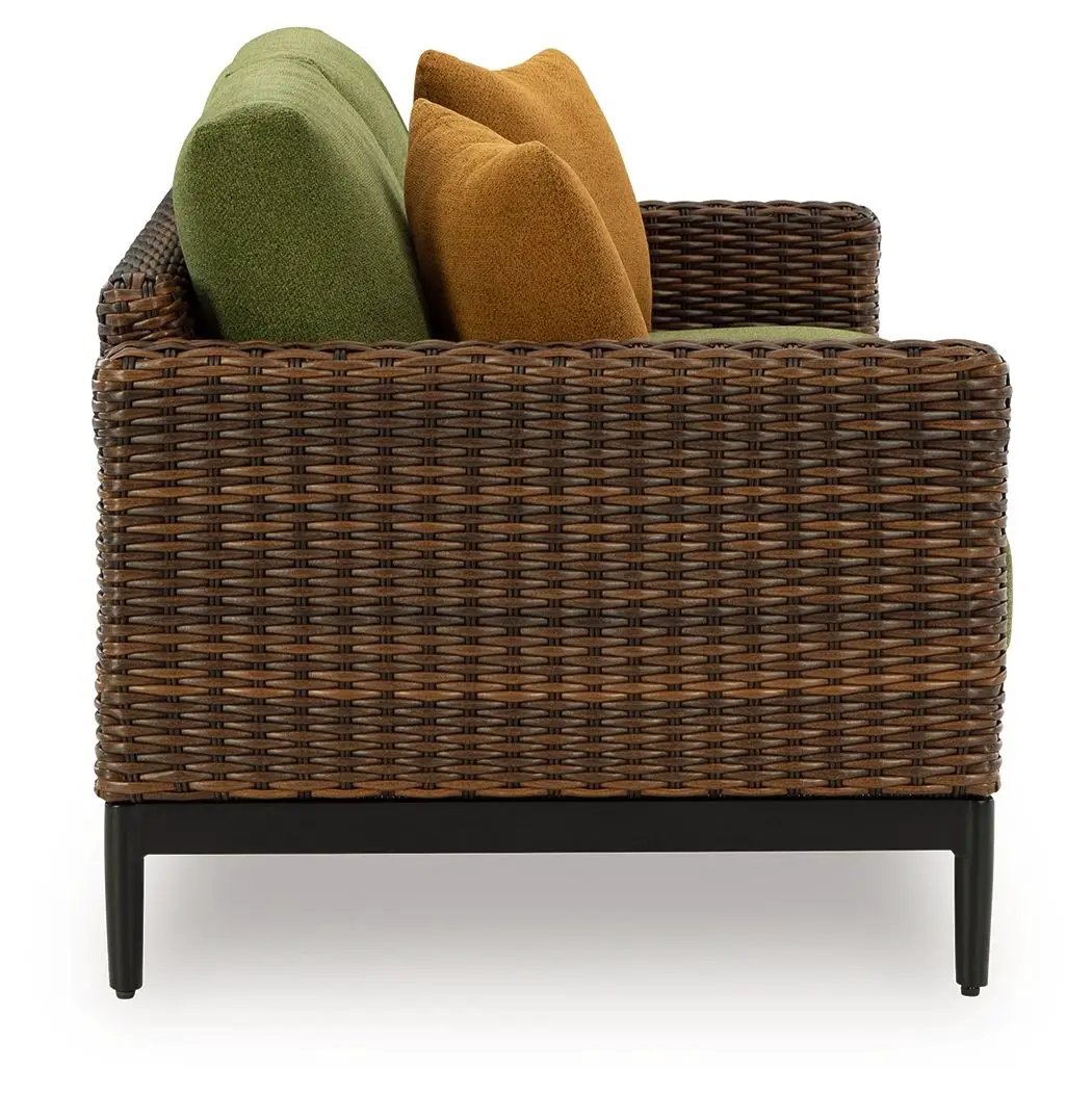 Horizon Hall - Loveseat With Cushion - Brown / Green by Unique Piece Furniture