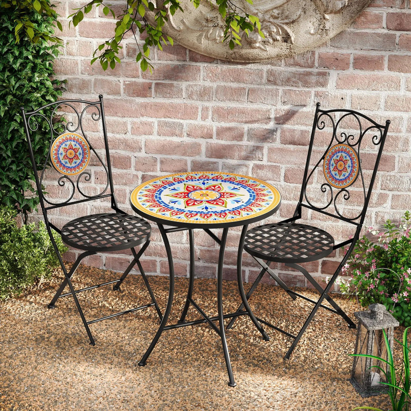 Lambert Outdoor Chat Set - Black / Red by HouseOfZazla