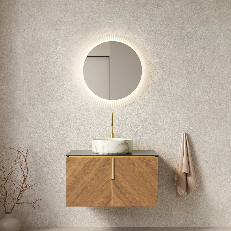 ARAI 30" Bathroom Vanity & Sink, Floating Plywood Storage Cabinet with 2 Doors by HouseOfZazla