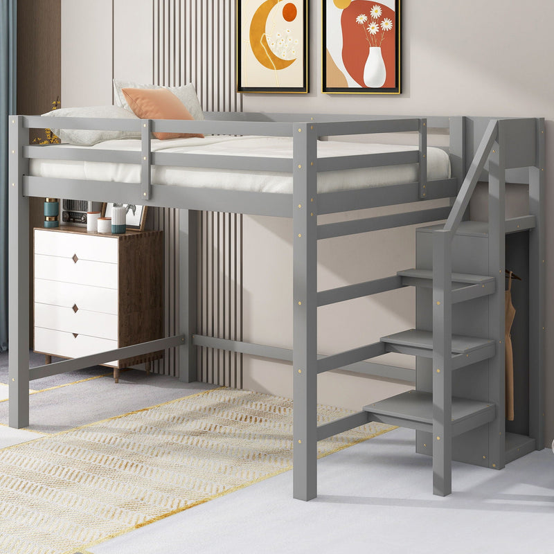 Loft Bed With Built In Storage Wardrobe And Staircase by Unique Piece Furniture