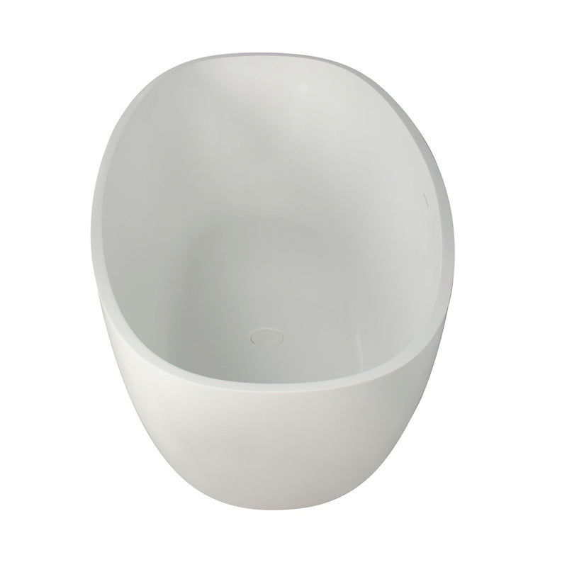 65.2" Freestanding Solid Surface Soaking Bathtub For Bathroom - Matte White by HouseOfZazla