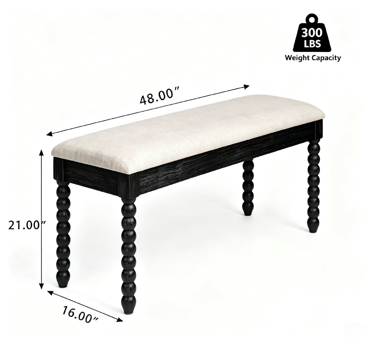 Farmhouse Wooden Storage Bench with Soft Cushion, photo 3 of 10
