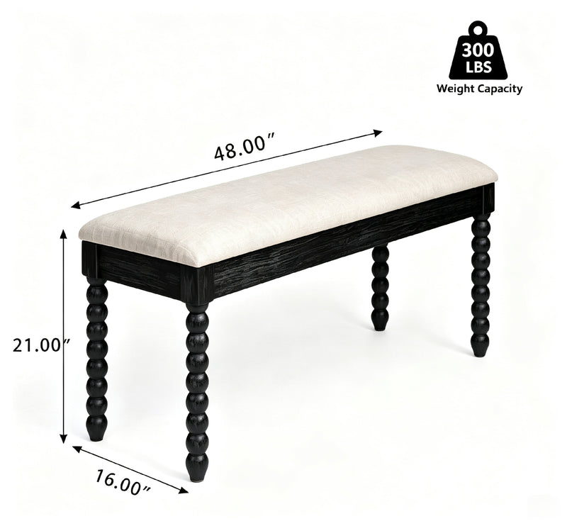 Farmhouse Wooden Storage Bench with Soft Cushion, photo 3 of 10