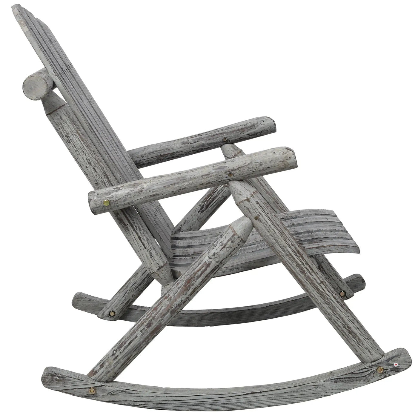 Durable Wooden Porch Rocker, Fir Log Rocking Chair by HouseOfZazla