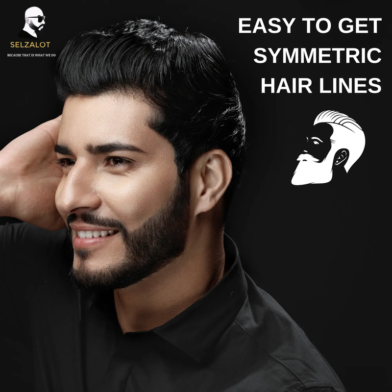 Black Beard Shaper for Men Beard Lineup Tool for Grooming Beard Guide Shaping Tool for Straight & Curve Cut Barber Tools Goatee Shaper Beard Template for Men to Style Facial Hair by Selzalot