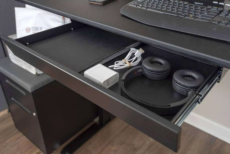Stand Up Desk Store Add-On Office Sliding Under-Desk Drawer Storage by Selzalot