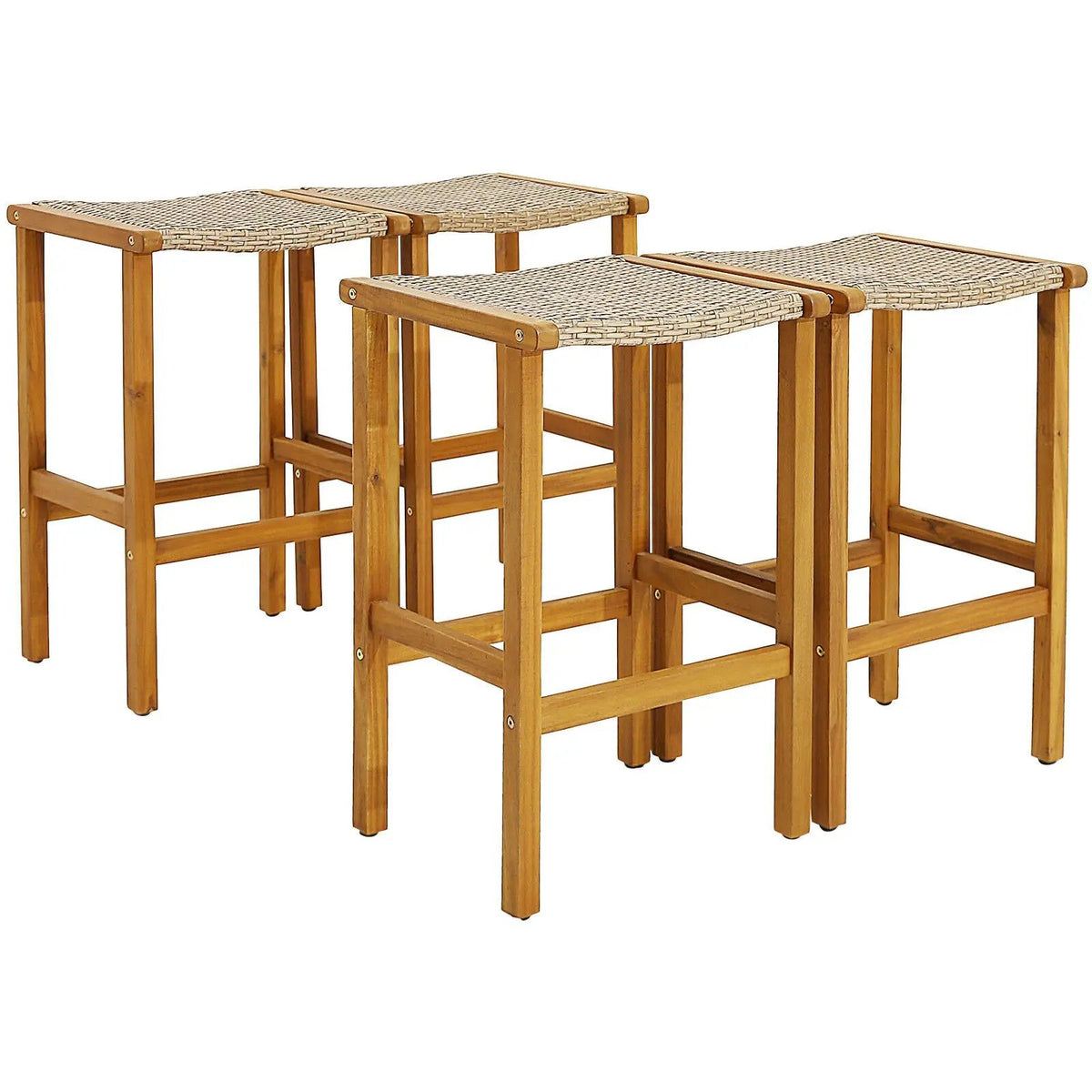 Patio Wood Bar Stools Set of 2/4 by DirectDeals