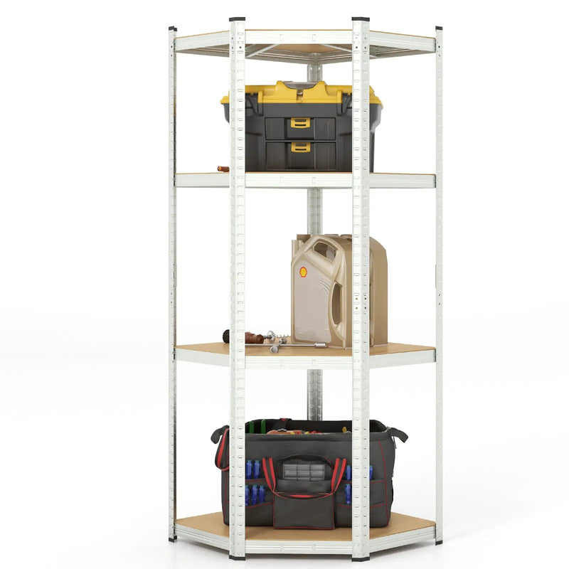 4-Tier Corner Shelving Unit Adjustable Garage Storage Utility Rack for Warehouse by DirectDeals