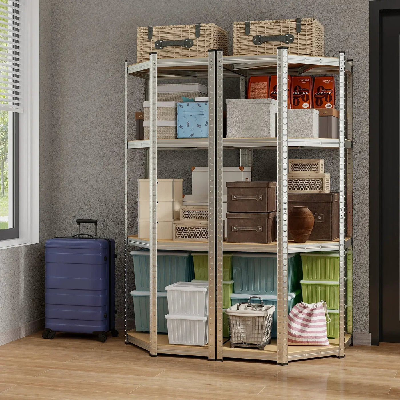 4-Tier Corner Shelving Unit Adjustable Garage Storage Utility Rack for Warehouse by DirectDeals