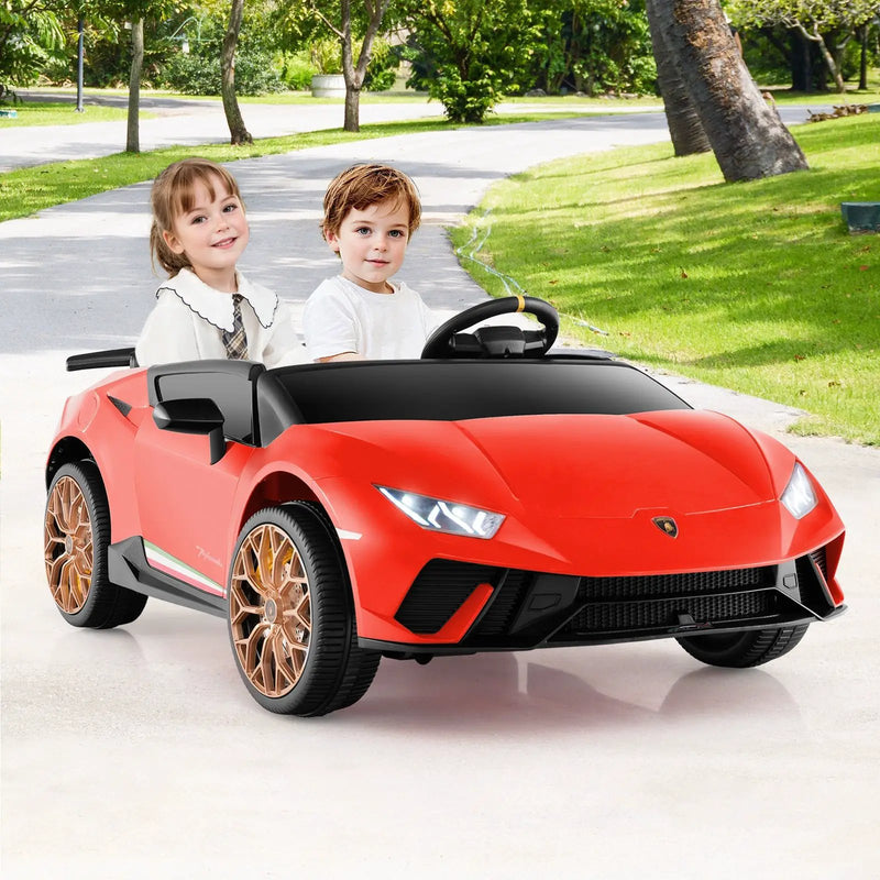 24V Ride-on Car for Kids 4WD 2-Seater Licensed Lamborghini Electric Vehicles with Music by DirectDeals