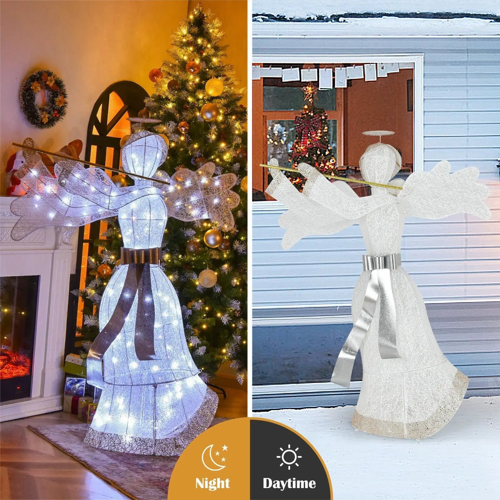 Pre-Lit Angel Christmas Decoration with 100 LED Lights by DirectDeals