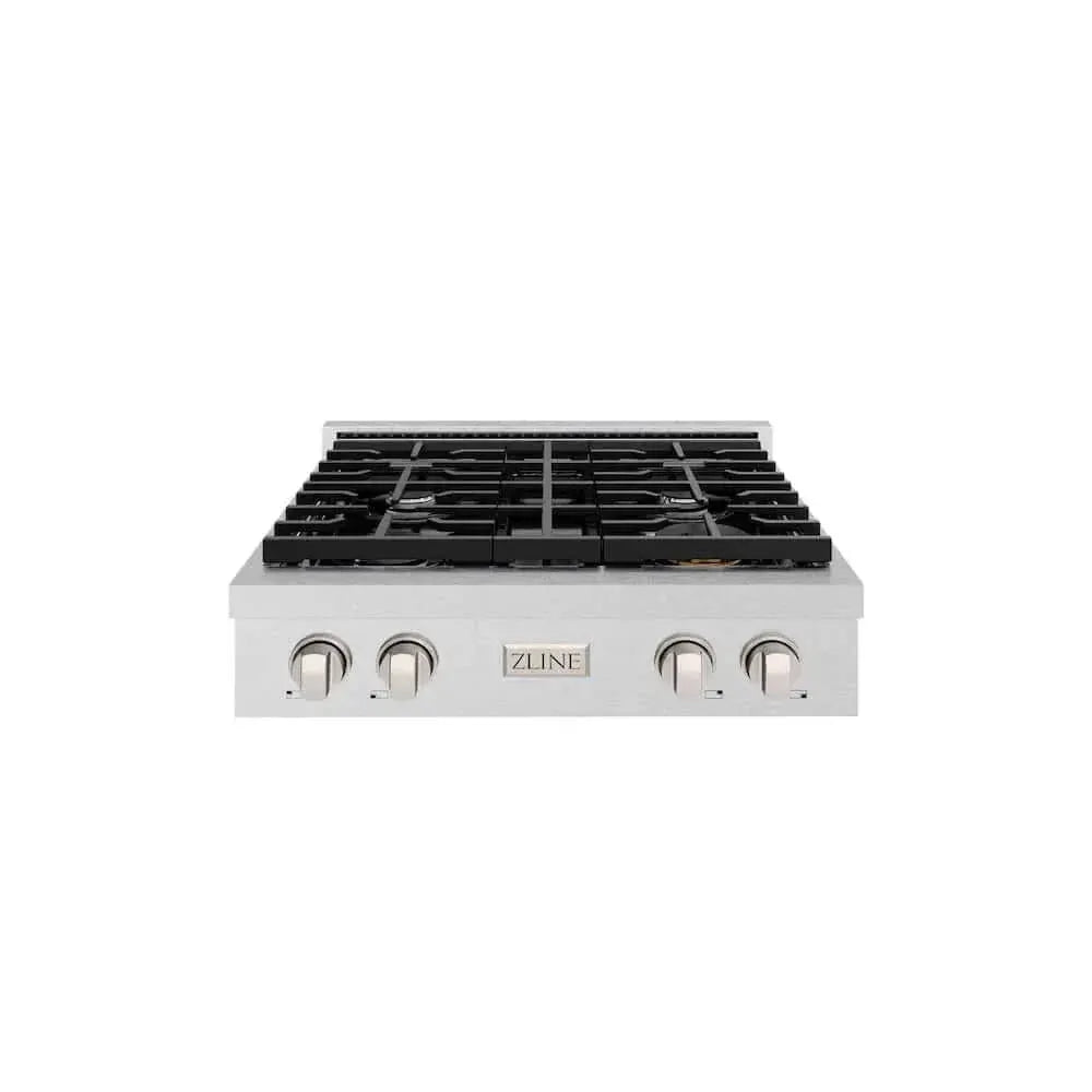 ZLINE 30" Paramount Gas Rangetop DuraSnow® Stainless Steel SRTS-30 by Farmhouse Kitchen and Bath