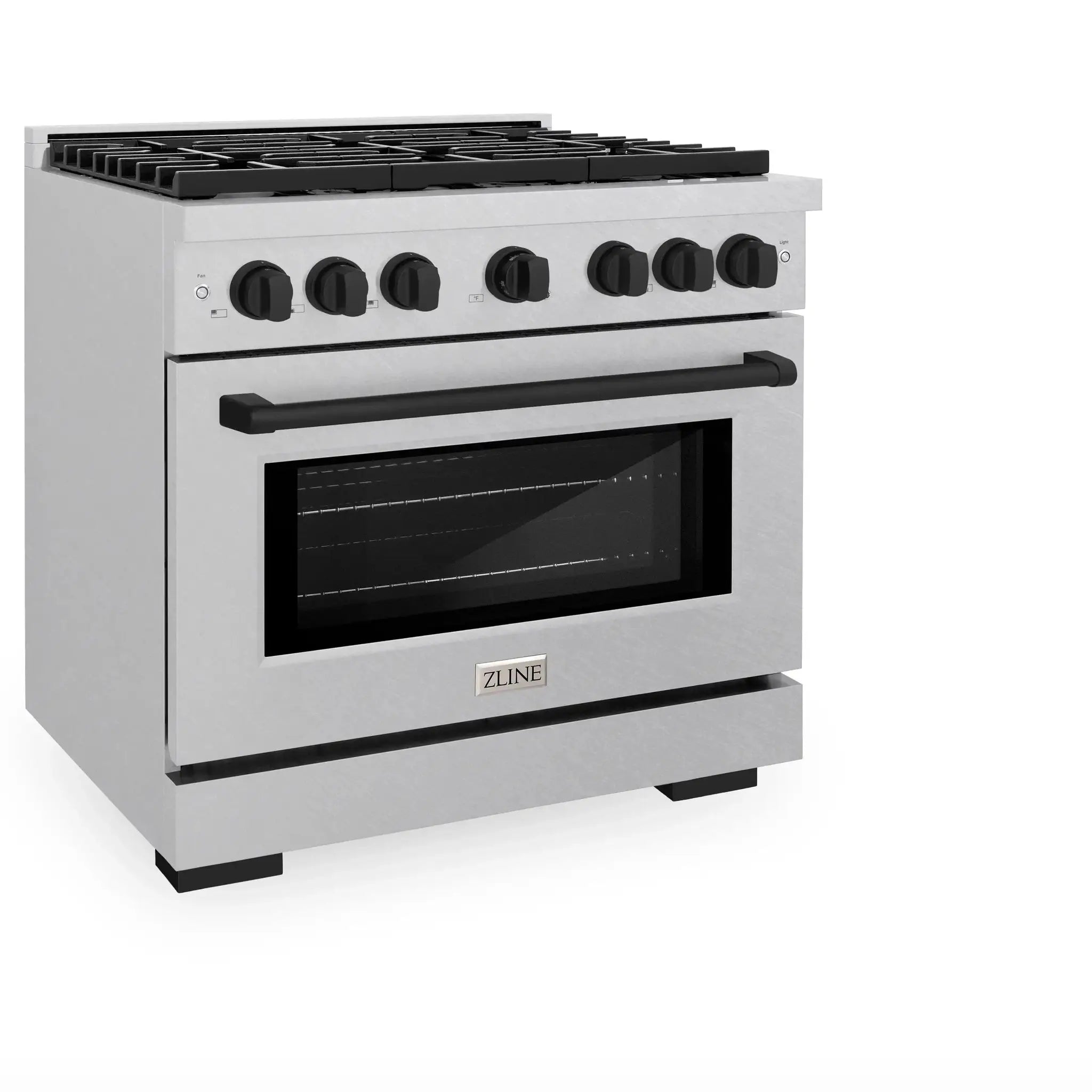 ZLINE 36"Paramount Dual Fuel Range DuraSnow® Matte Black SDRSZ-36-MB by Farmhouse Kitchen and Bath