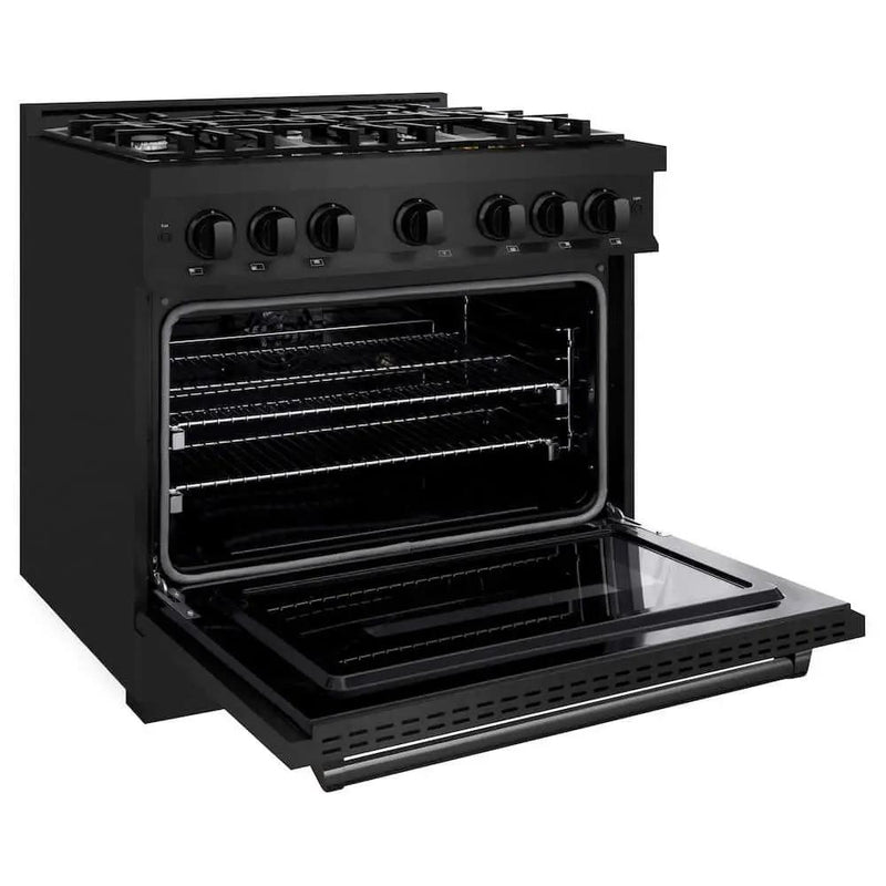 ZLINE 36" Classic Gas Range, Convection Gas Oven Black Stainless Steel, CGRB-36 by Farmhouse Kitchen and Bath