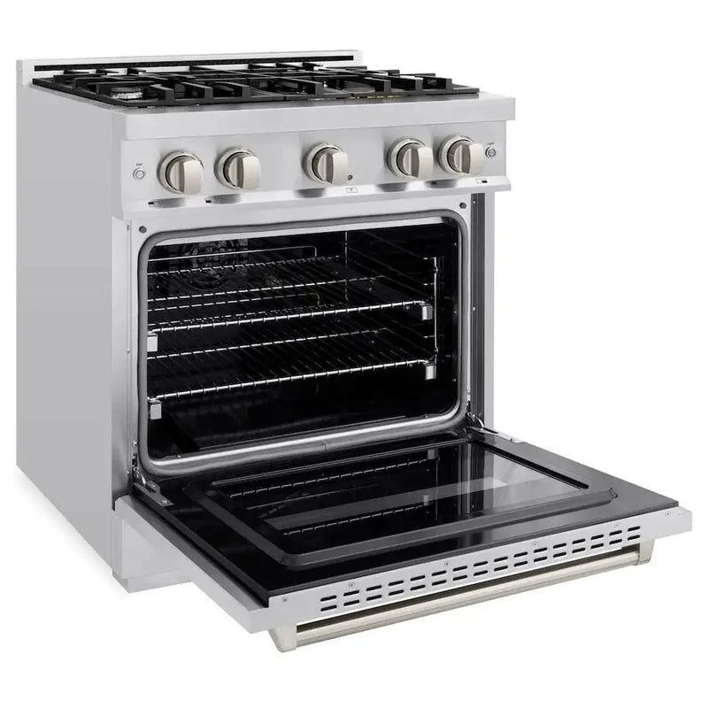 ZLINE 30" Dual Fuel Range, Gas Cooktop, Electric Convection Oven Stainless Steel, CDR30 by Farmhouse Kitchen and Bath