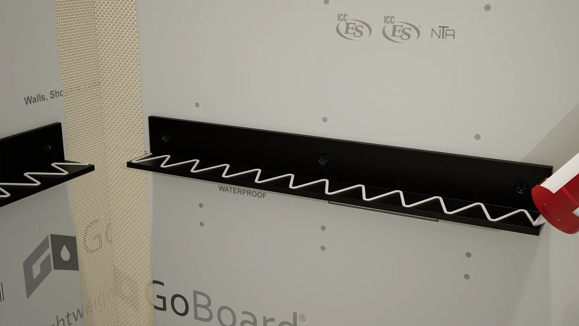The Original Floating Corner Shower Bench Kit™ with GoBoard® by The Original Granite Bracket