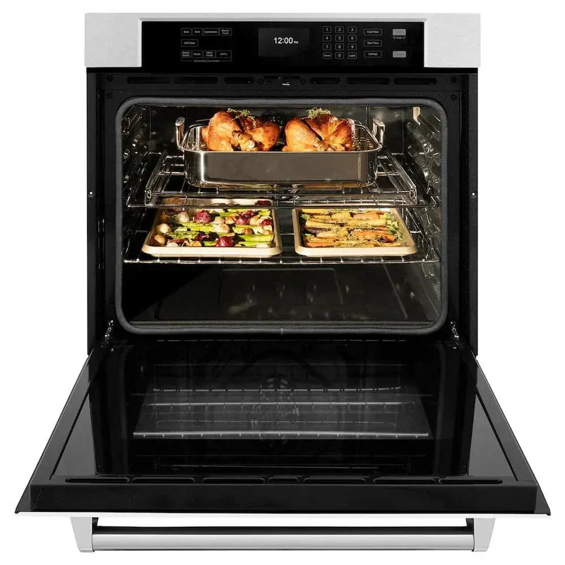 ZLINE 30"Professional True Convection Single Wall Oven, Air Fry, Self Clean, DuraSnow® White Matte WASS-WM-30 by Farmhouse Kitchen and Bath