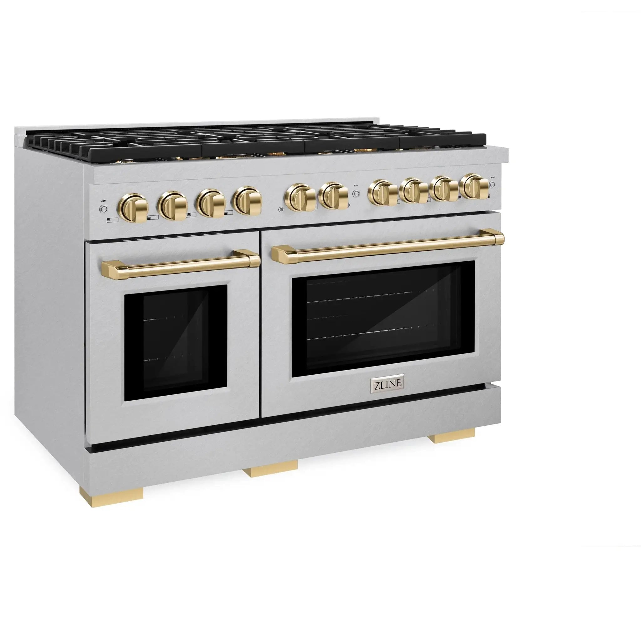 ZLINE 48"Paramount Dual Fuel Range DuraSnow® Gold SDRSZ-48-G by Farmhouse Kitchen and Bath