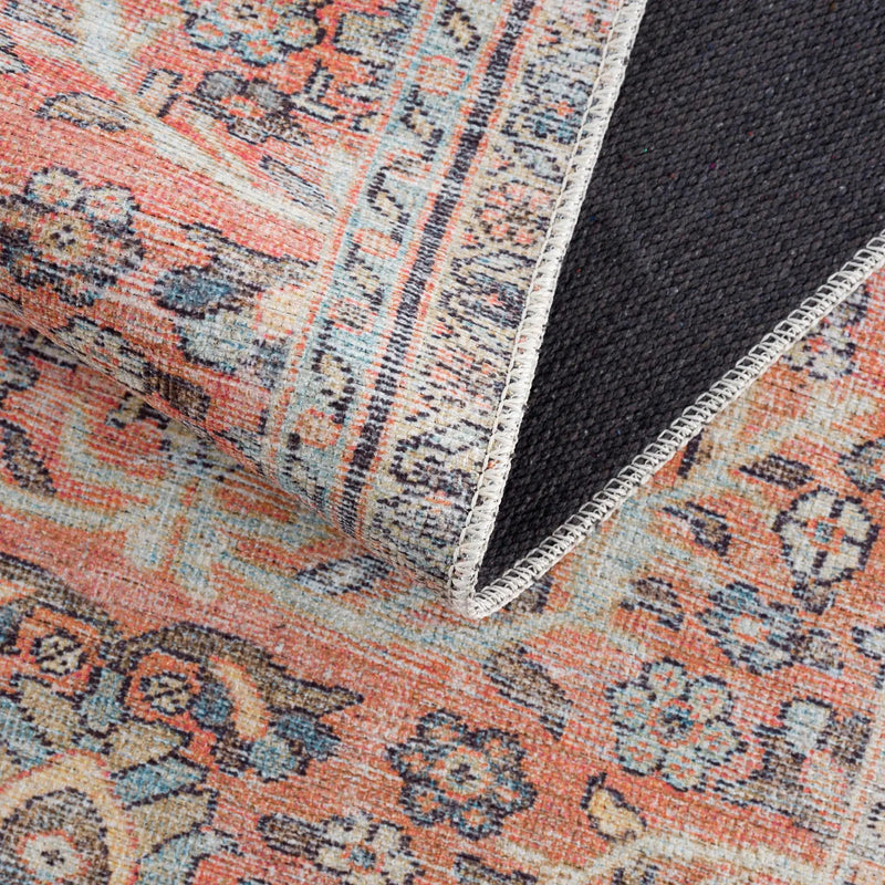 Urpi Rose & Blue Washable Area Rug - Clearance by Boutique Rugs