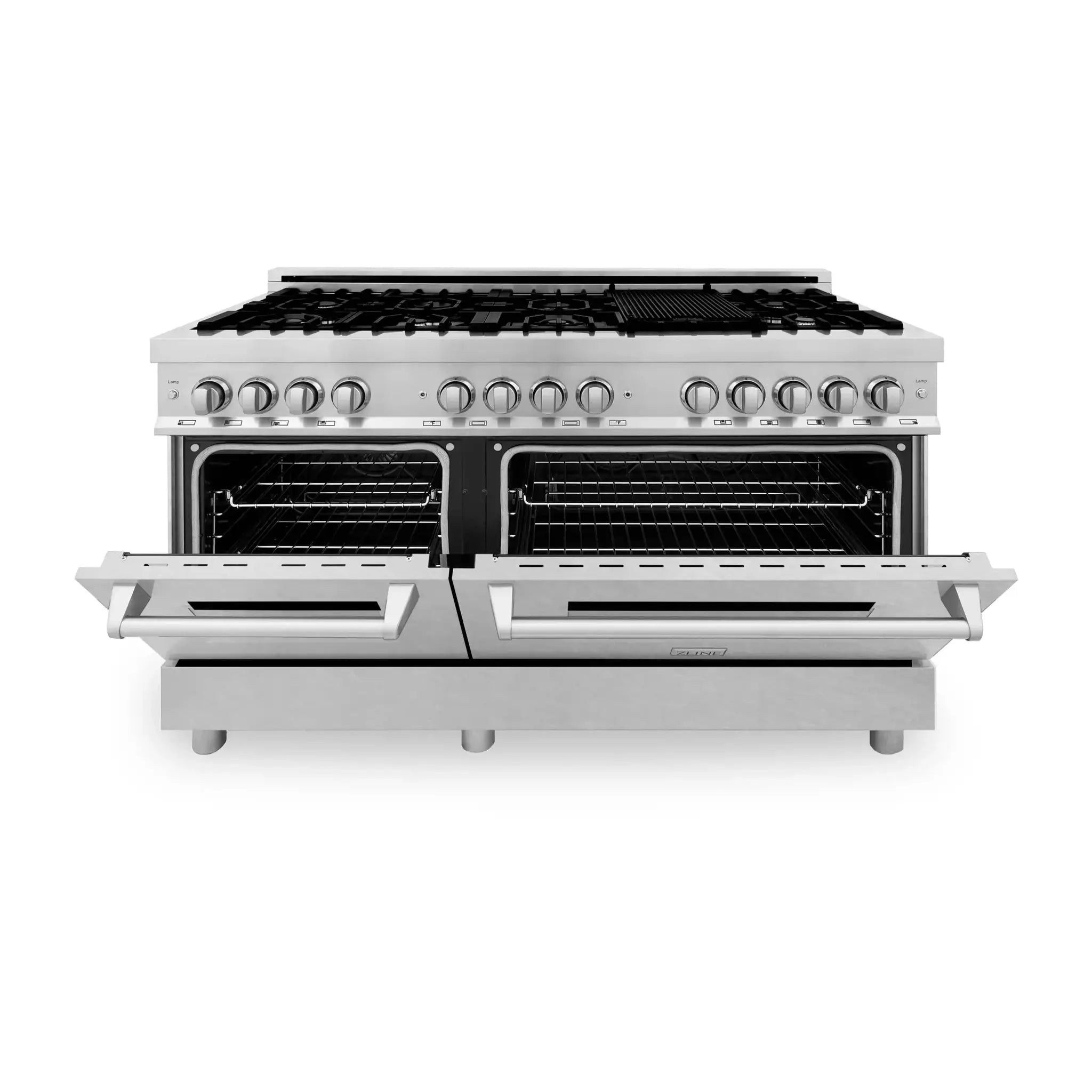 ZLINE 60" Professional Dual Fuel Range with Snow Finish Door, RA-SN-60 by Farmhouse Kitchen and Bath