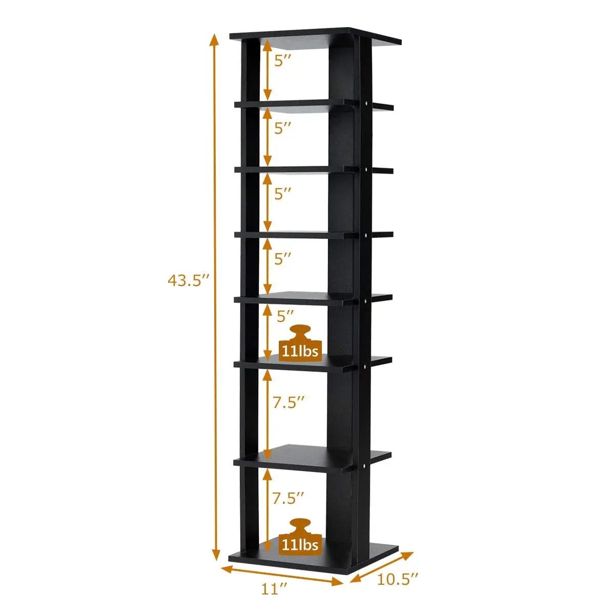 7-Tier Shoe Rack Practical Free Standing Shelves Storage Shelves by DirectDeals