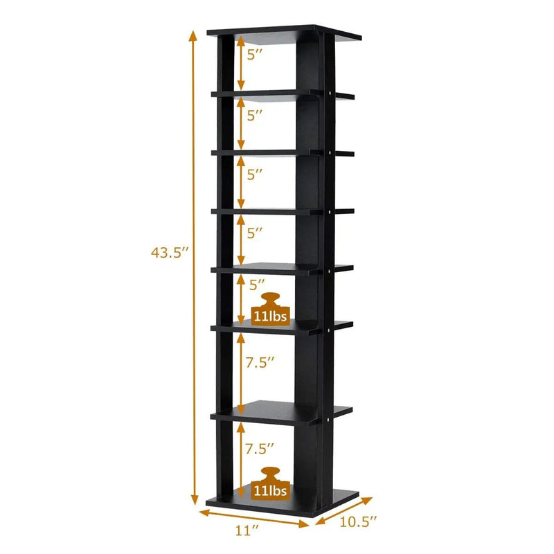 7-Tier Shoe Rack Practical Free Standing Shelves Storage Shelves by DirectDeals