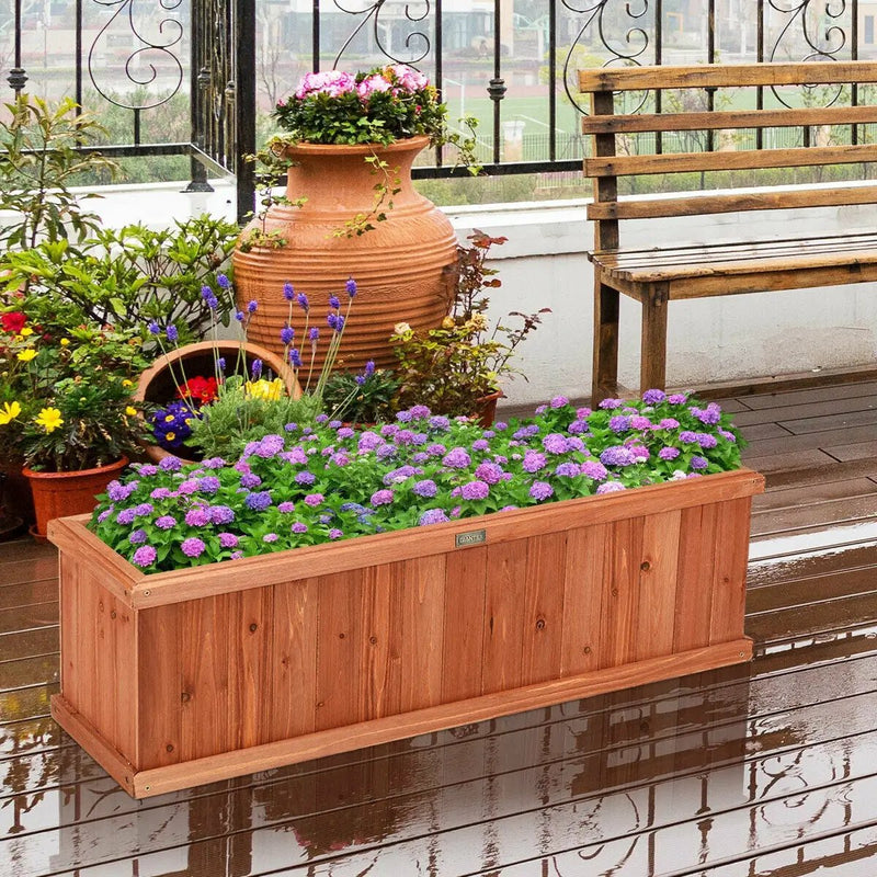 Wooden Decorative Planter Box for Garden Yard and Window by DirectDeals