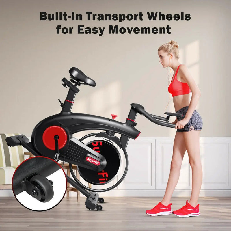 Stationary Exercise Bike Silent Belt with 20LBS Flywheel by DirectDeals