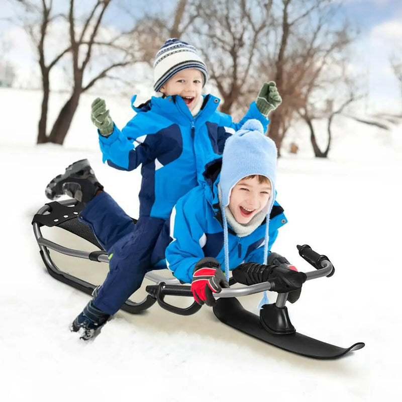Snow Racer Sled with Textured Grip Handles and Mesh Seat by DirectDeals