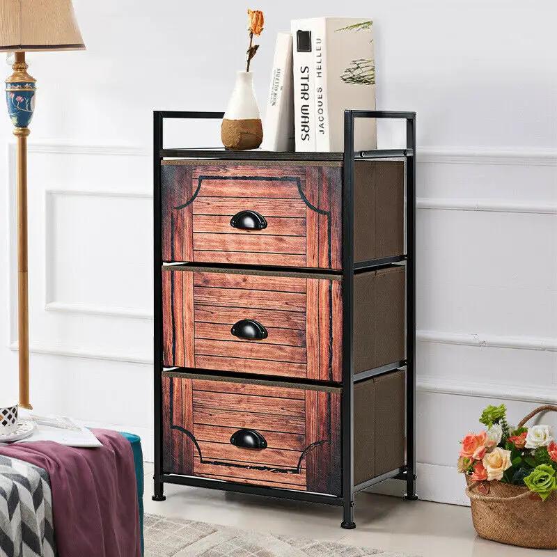 Industrial 3-Layers Fabric Dresser with Fabric Drawers and Steel Frame by DirectDeals