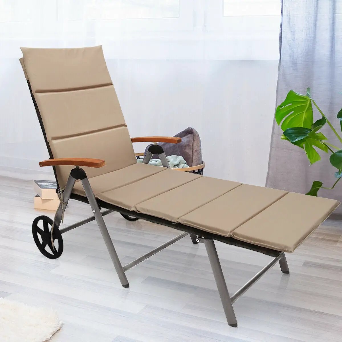 Outdoor Chaise Lounge Chair Rattan Lounger Recliner Chair by DirectDeals