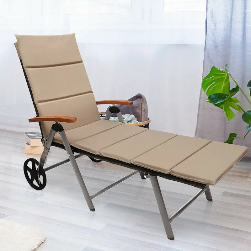 Outdoor Chaise Lounge Chair Rattan Lounger Recliner Chair by DirectDeals