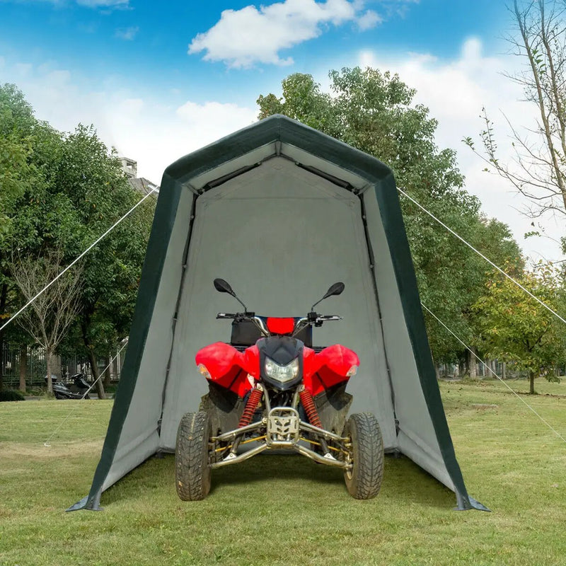 Outdoor Carport Shed with Sidewalls and Waterproof Ripstop Cover by DirectDeals