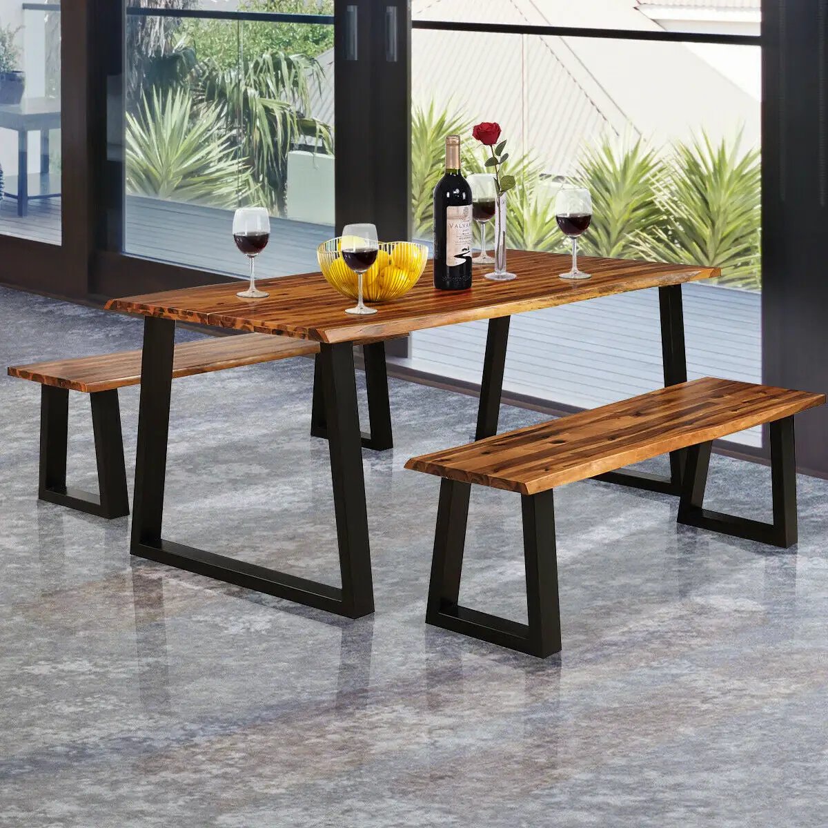 Rectangular Acacia Wood Dining Table by DirectDeals