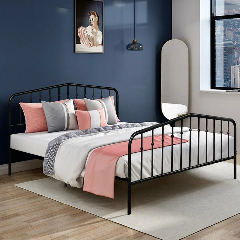 Queen Size Metal Bed Frame Slat Platform by DirectDeals