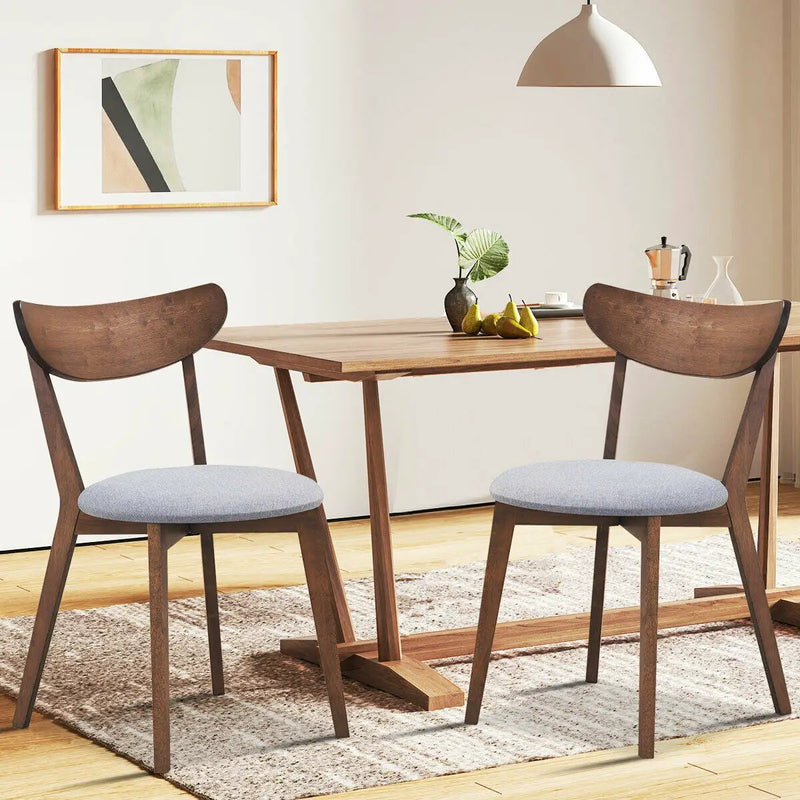 Set of 2 Dining Chairs Upholstered Curved Back Side by DirectDeals