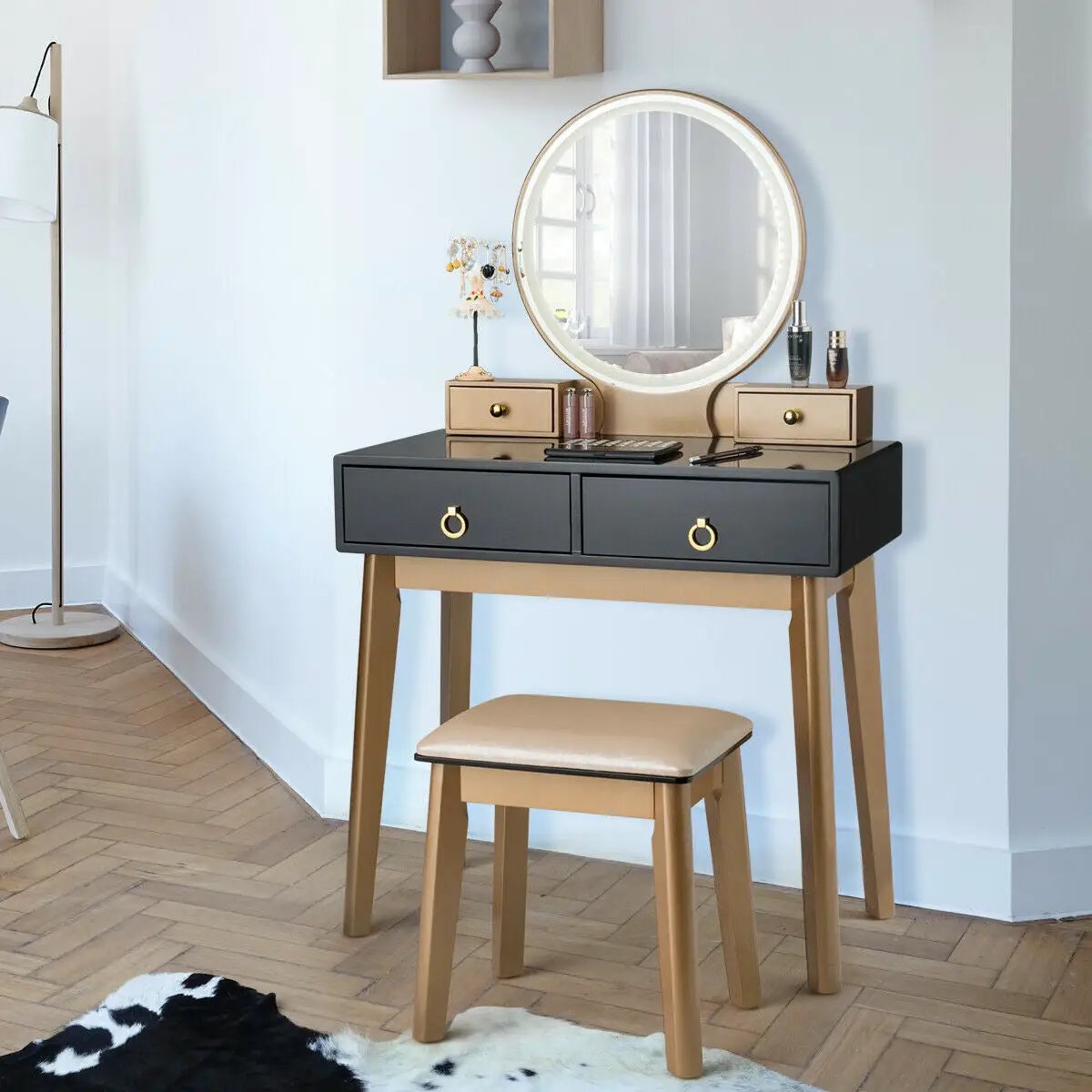 Makeup Vanity Table Set 3 Color Lighting Dressing Table by DirectDeals