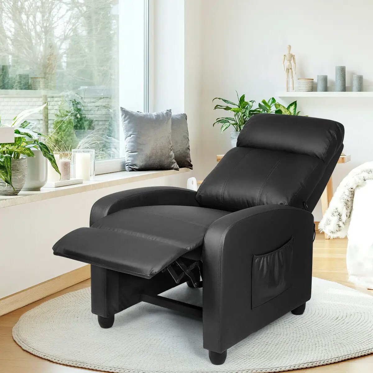 Recliner Sofa Wingback Chair with Massage Function by DirectDeals