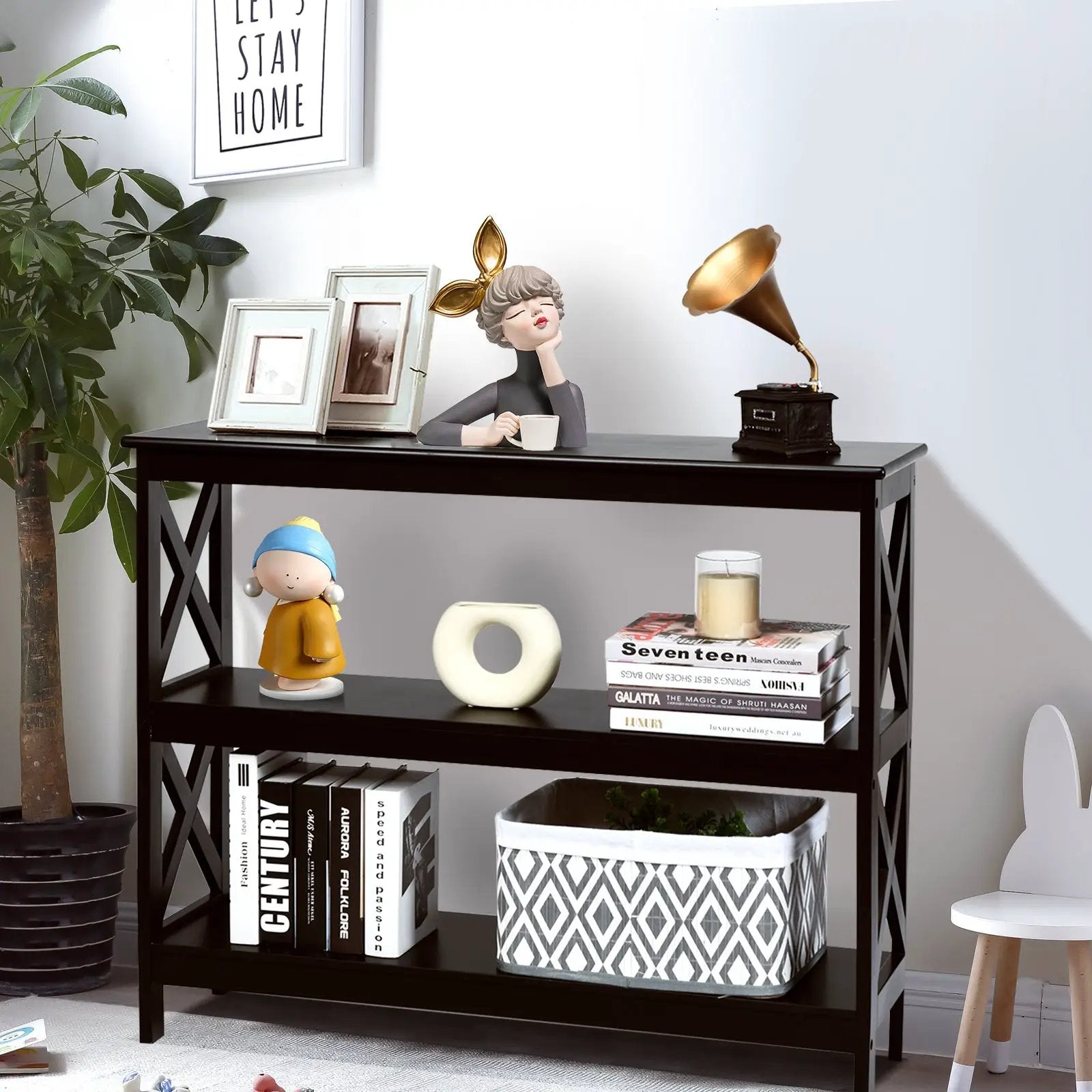 3-Tier Console X-Design Sofa Side Accent Table by DirectDeals